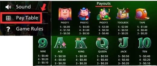  Check the paytable